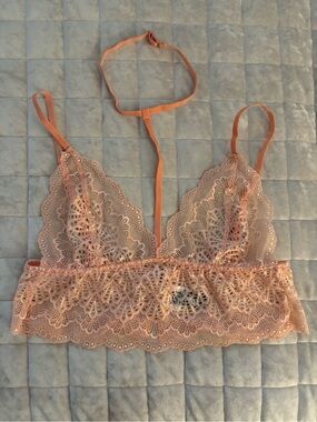 YOINS Peach Lace Bralette with Halter Strap Women’s Size S